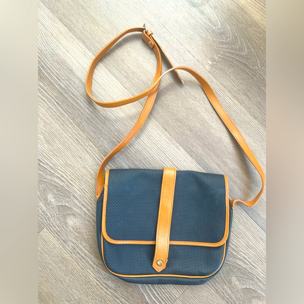 Yves Saint Laurent (YSL) Navy and tan Crossbody Bag